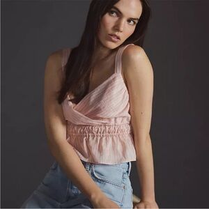 Anthropology Summer Pink Striped Tank